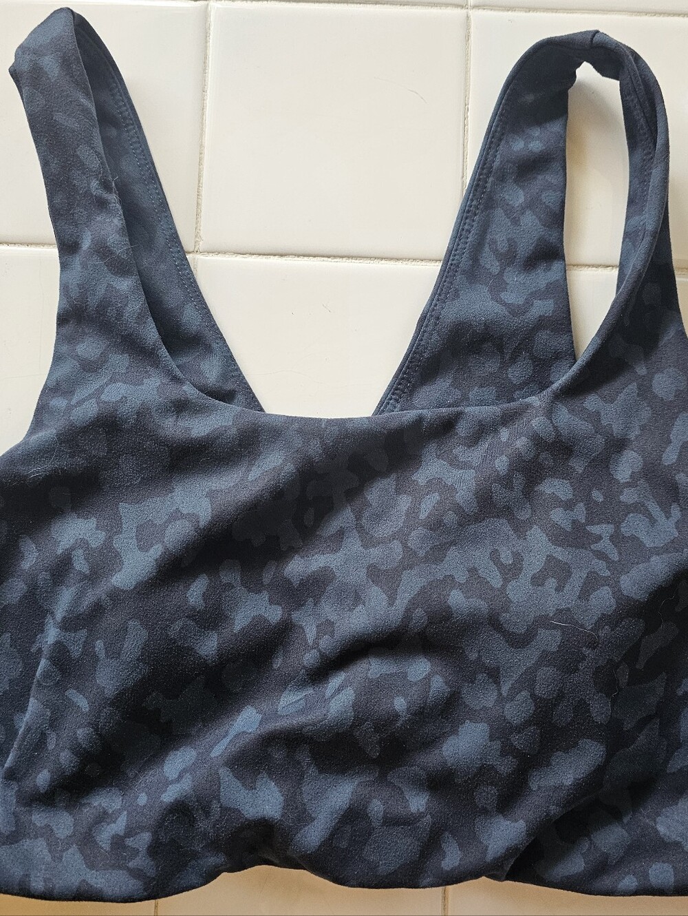 Women's Navy Camo Scoop Sports Bra By Buffbunny Size L